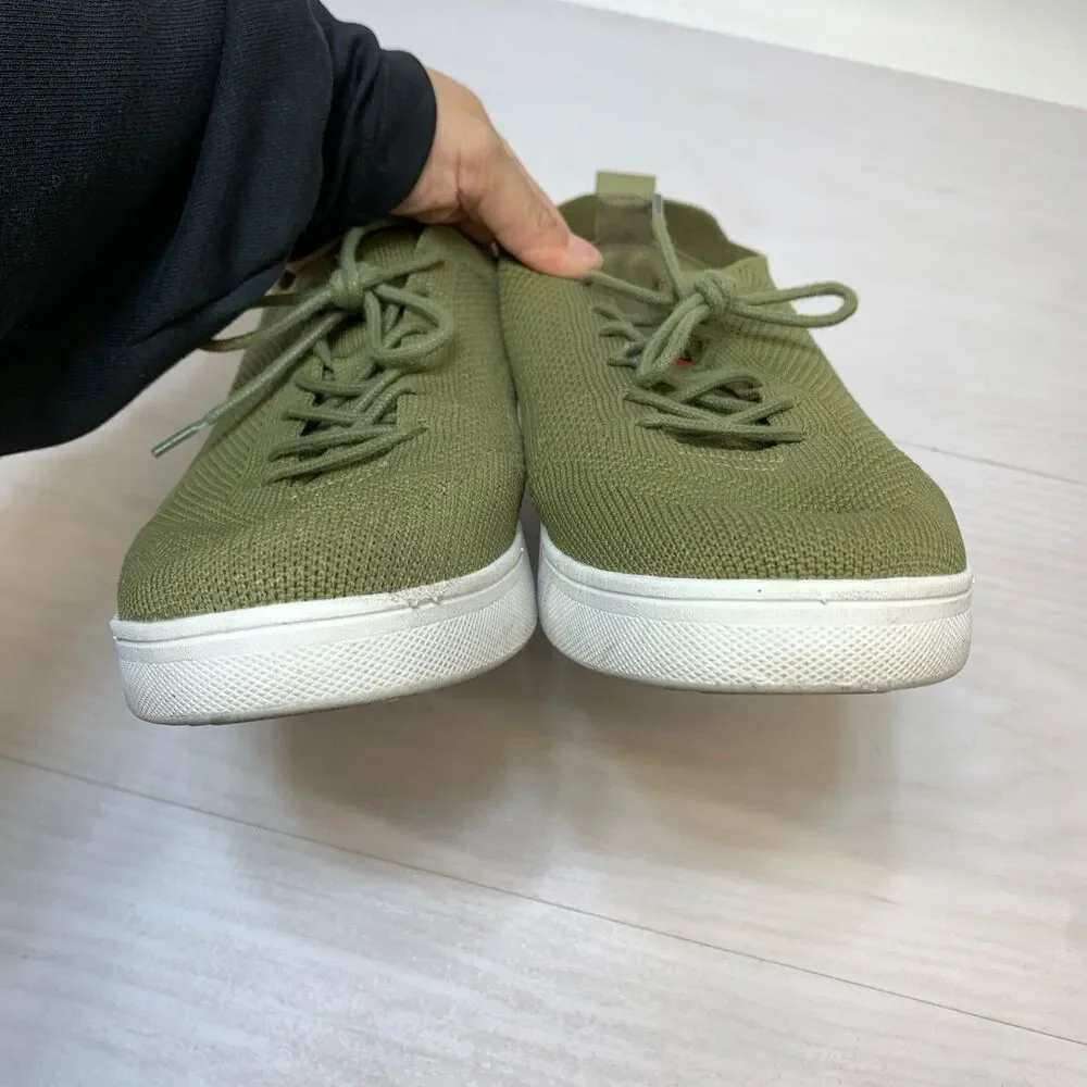 FitFlop Rally Tonal Knit Sneakers‎ Womens Size 10 Green Comfort Walking Shoes
